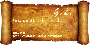 Gebhardt László névjegykártya